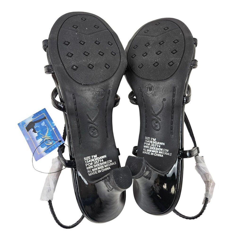 Its OK Sandals Womens Size 7M Black Strappy Open Toe Heeled Strappy Dressy - Picture 6 of 8